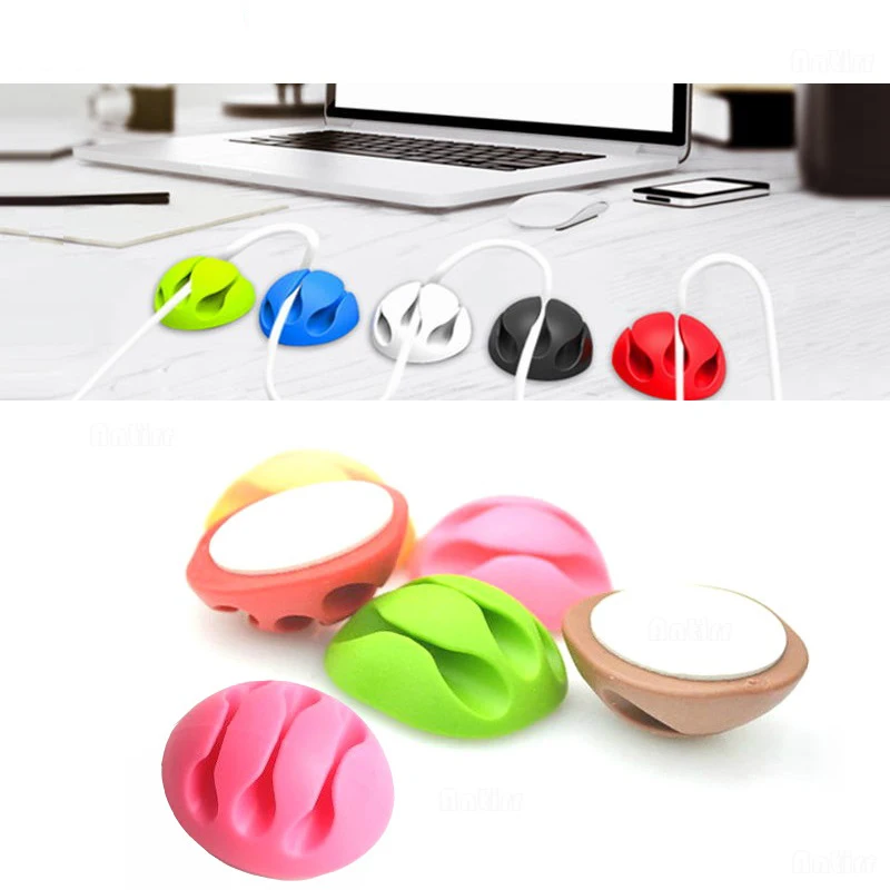 Wire Holder 2020 New Cable Winder Earphone Office Management Organizer Wire Self-Adhesive Desk Cord Holder Cable Clips 3 Slot