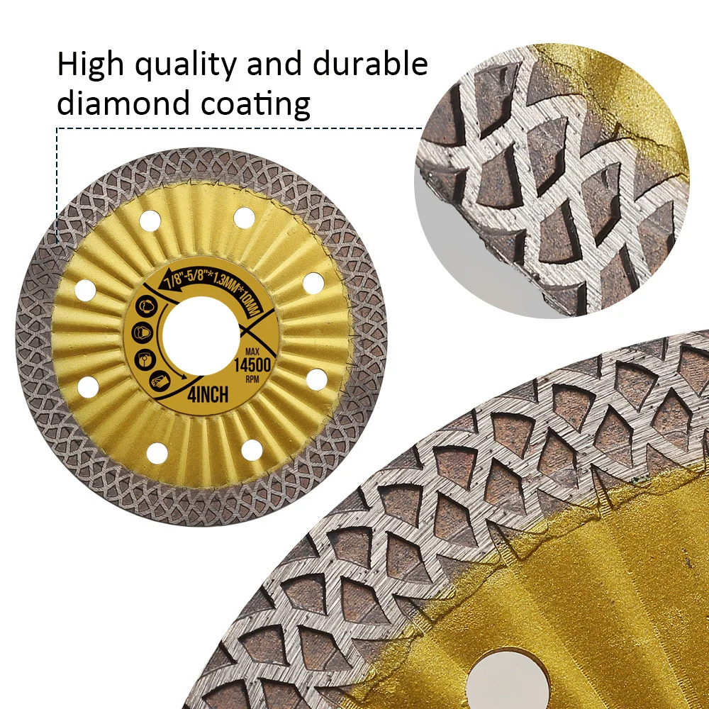 4" Diamond Tile Blade Porcelain Porcelain Saw Blade Turbo Diamond Blade For Granite Marble Ceramic Tile Cutting Disc