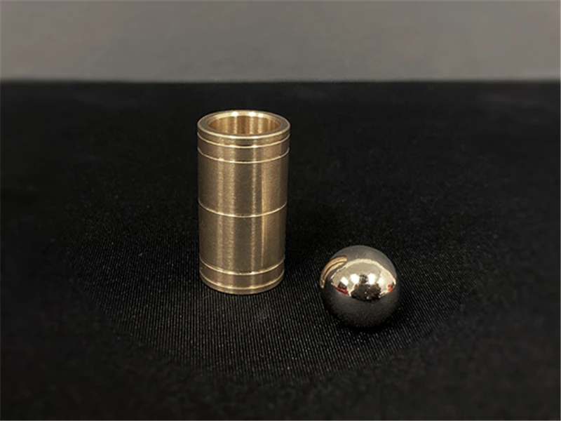 Ball & Tube Mystery (Brass) Close up Magic Tricks Illusions Gimmick Fun Magic Balls Rises Falls Stage Magic Magician Toys