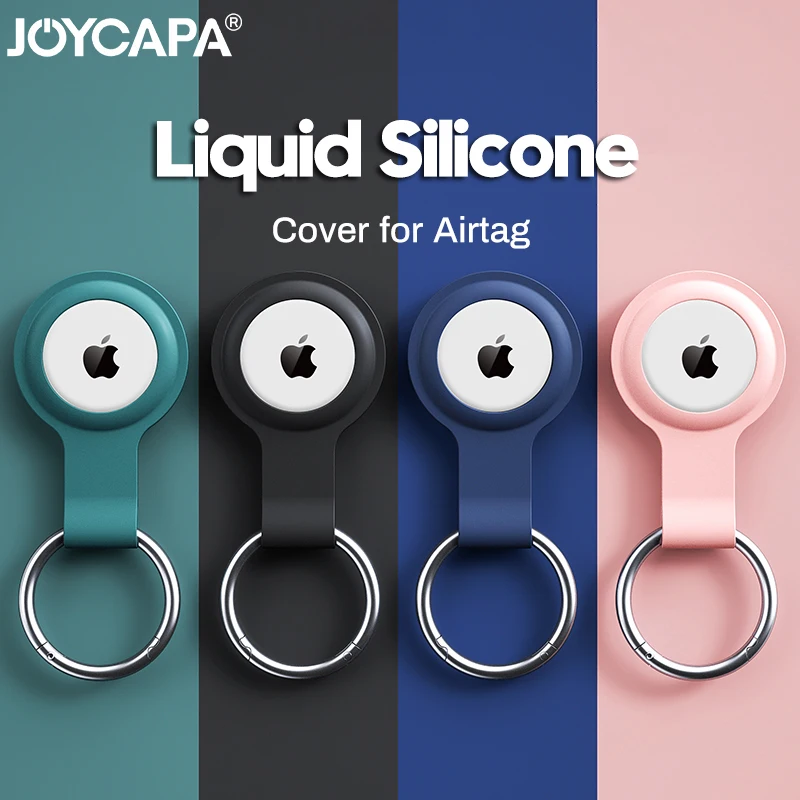 Original Liquid Silicone Protective Cover For AirTag Case Protector Bumper On for Apple AirTags Tracker Keychain Buckle Llavero