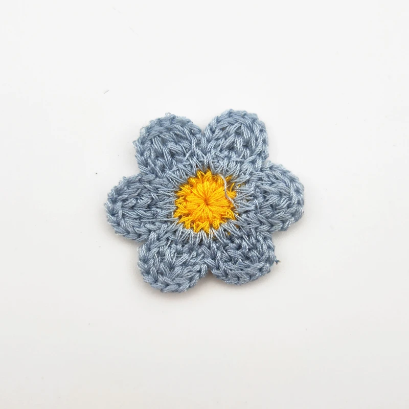30 Stück 3,5 cm Wollblumen-Applikationen für DIY-Kleidung, Hüte, Schuhe, Handarbeiten, Nähzubehör, Patches, Kopfbedeckungen, Haarspangen, Dekorationszubehör – Detail 6