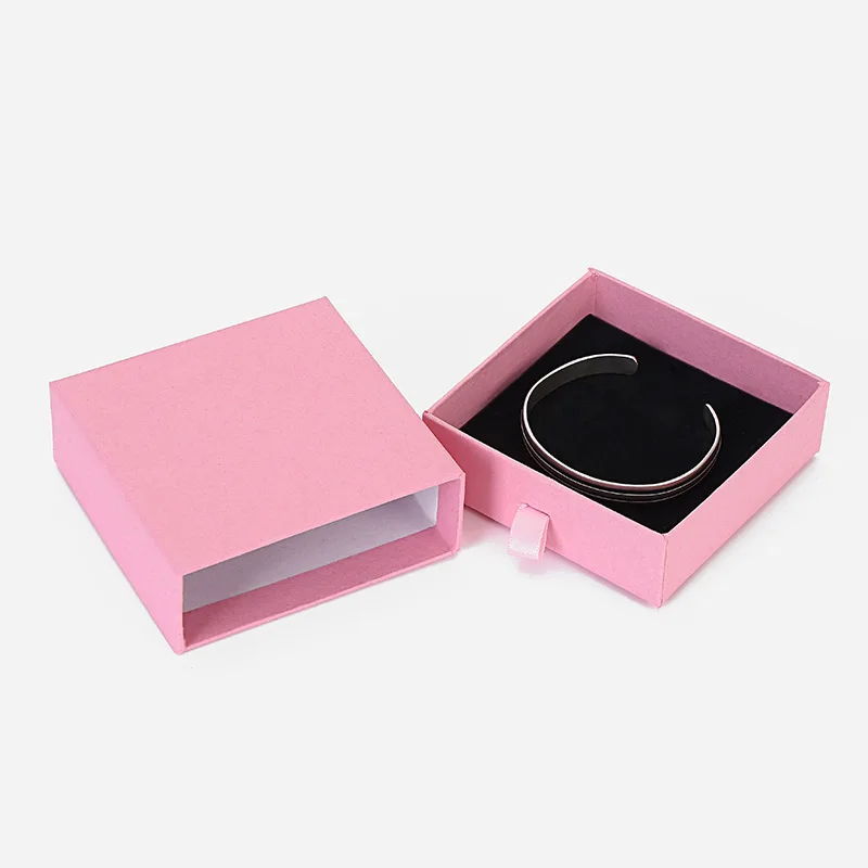 12Pcs New Arrive Pink Jewelry Packaging Box Kraft Paper Favour Bulk Gift Display Boxes Bag Necklace Bracelet Storage Case