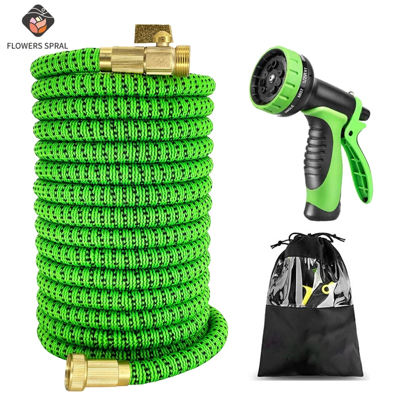 

Expandable Magic Hose Pipe High-Pressure Car Wash Hose Adjustable Spray Flexible Home Garden Watering Hose Cleaning Water Gun3/4