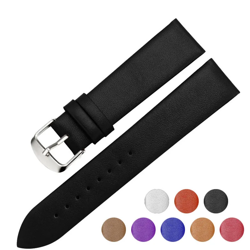 

France calf leather Watch strap 12mm to 22mm Genuine leather Watch band with Silver Pin buckle For IWC Omega Seiko Casio watches