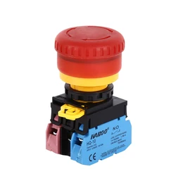 HABOO 22mm Emergency Stop Switch with Lamp IDEC Similar 6V 12V 24V 110V 220V