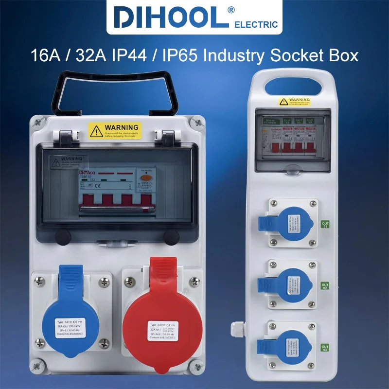 

Socket Box Multipurpose Group Combine Outdoors Distribution Box 16 32a Defence Rain Bring Socket 220v Construction Site