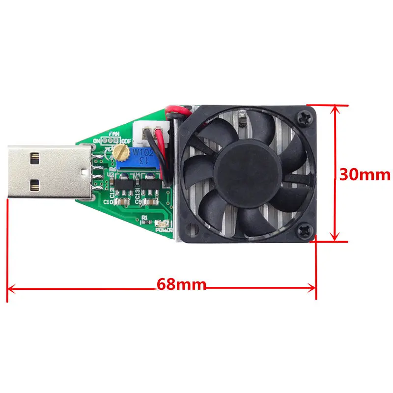 15W elektroniczny Test rezystor obciążenia interfejs USB Tester przepustowości akumulatora z wentylatorem regulowany prąd moduł DC 3V-21V