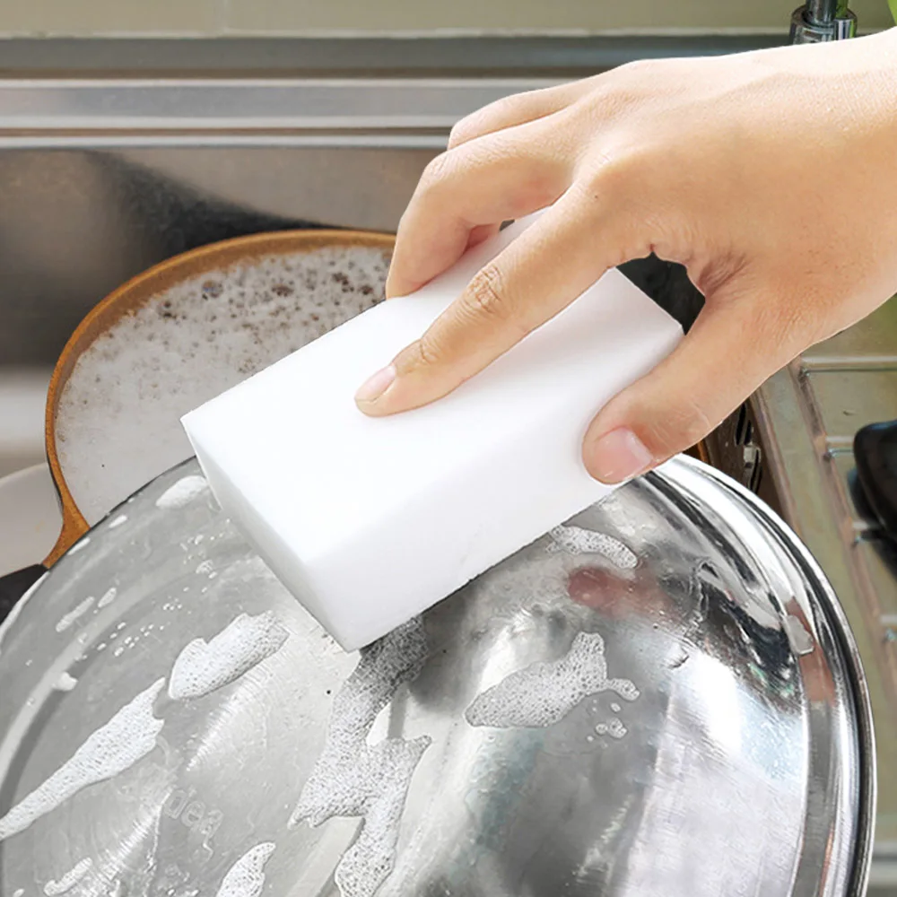 100 Pcs/lot Melamine Sponge Magic Sponge Eraser Cleaner Cleaning Sponge for Kitchen Bathroom Cleaning Tools 100*60*20mm