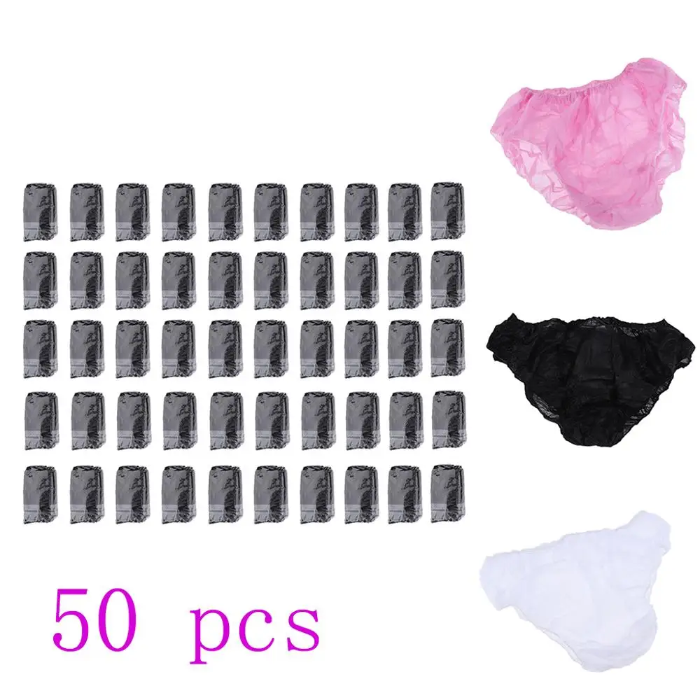 50pcs Women Non-woven Disposable Panties Underwear Briefs Set For Spa Travel Disposable Underwear Travel