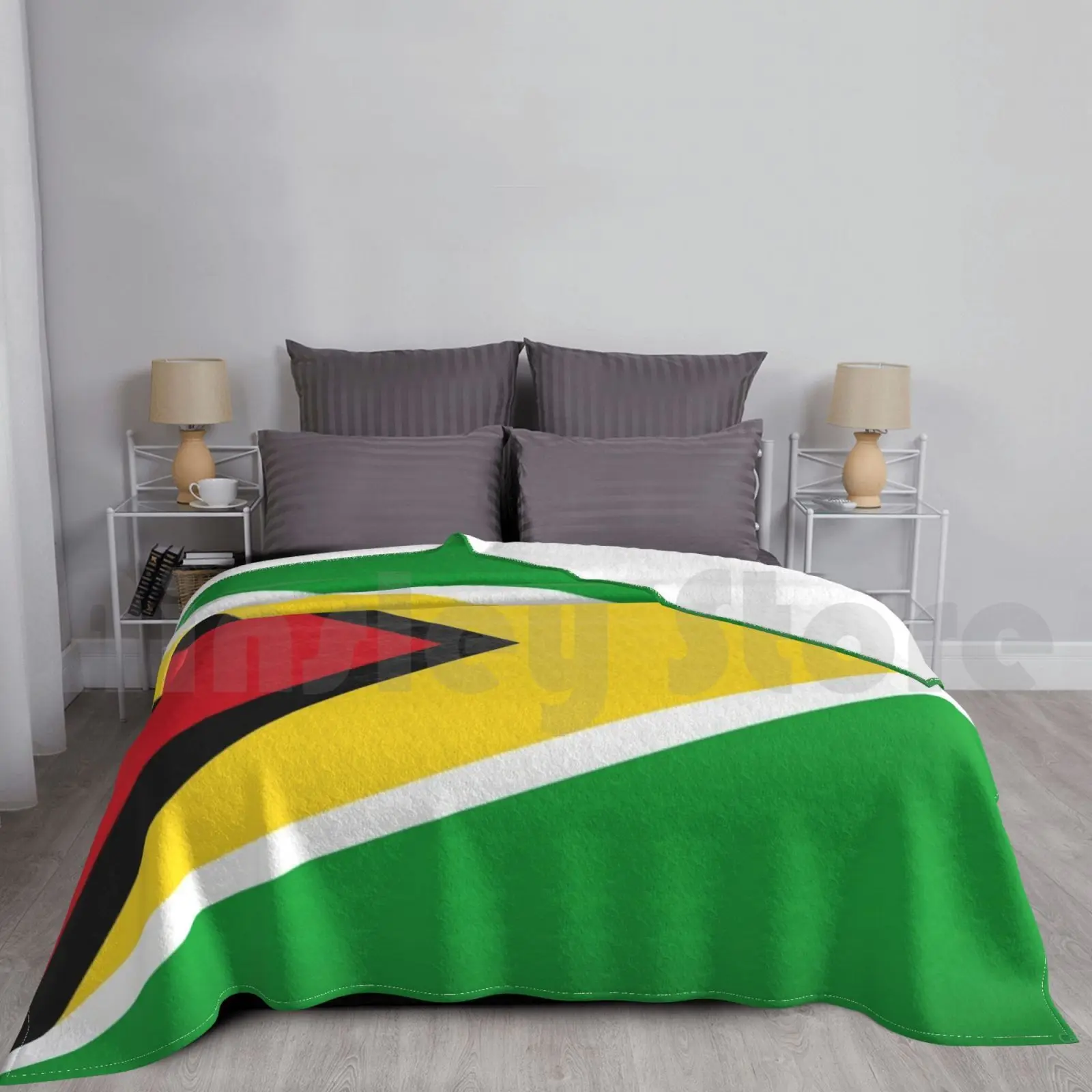 Guyana Flag Blanket Fashion Custom Cute Guyana Colour Flag South America Caribbean Represent