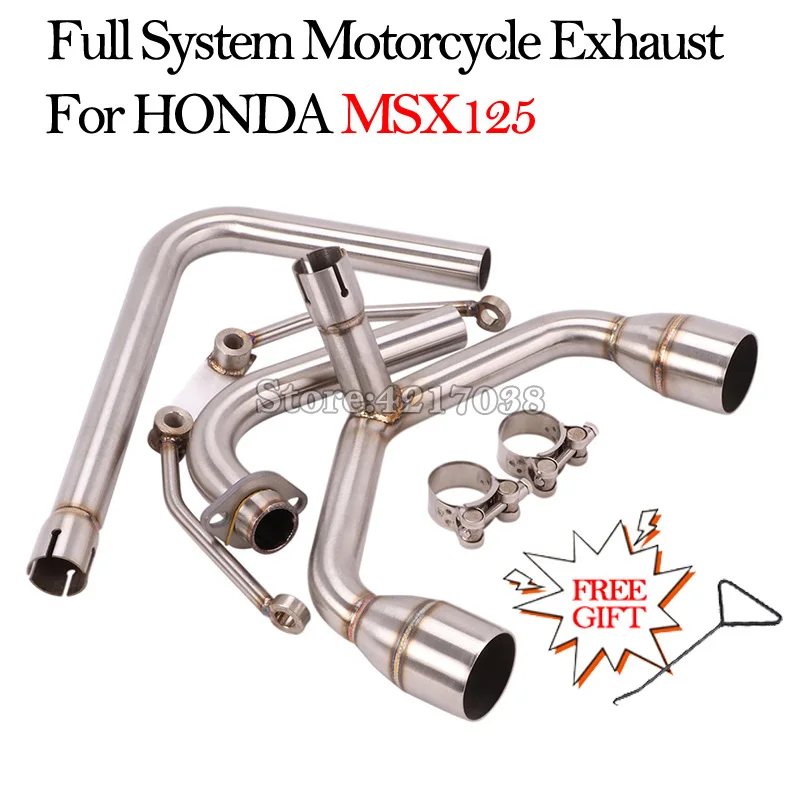 Slip On Motorcycle Double Exhaust Escape Moto Tube Modified Muffler Front Connection Mid Link Pipe For HONDA GROM MSX125 MSX 125