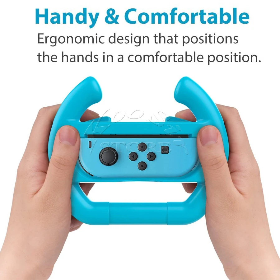 10 in 1 Nintend Switch Accessories Kit  2 Racing Steering Wheel 2 Handle Grip 6 Joycon Silicone Caps for Nintendoswitch Joy-con