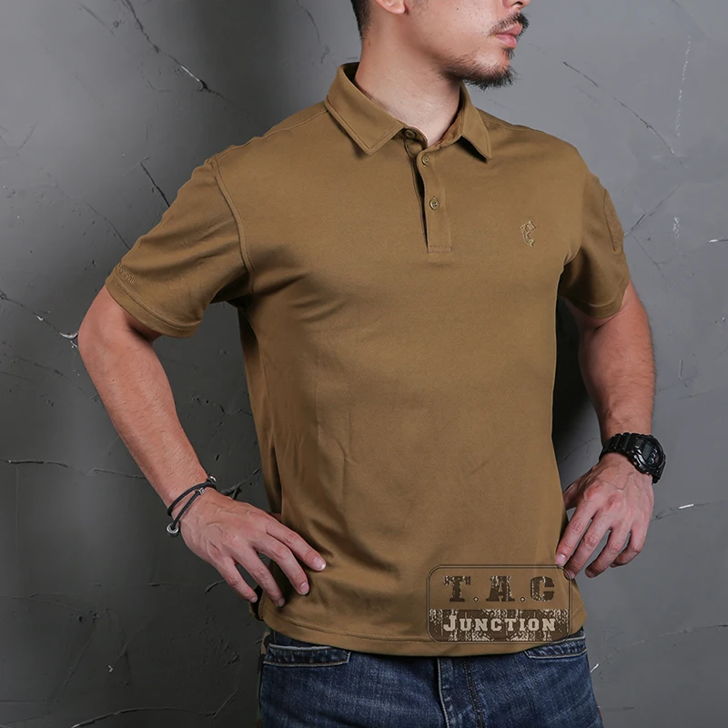 EmersonGear Performance Polo Shirt For MEN'S Quick Dry EDC Daily Shooting Tactical Hunting Fishing Outdoor Duty Short Sleeve CB