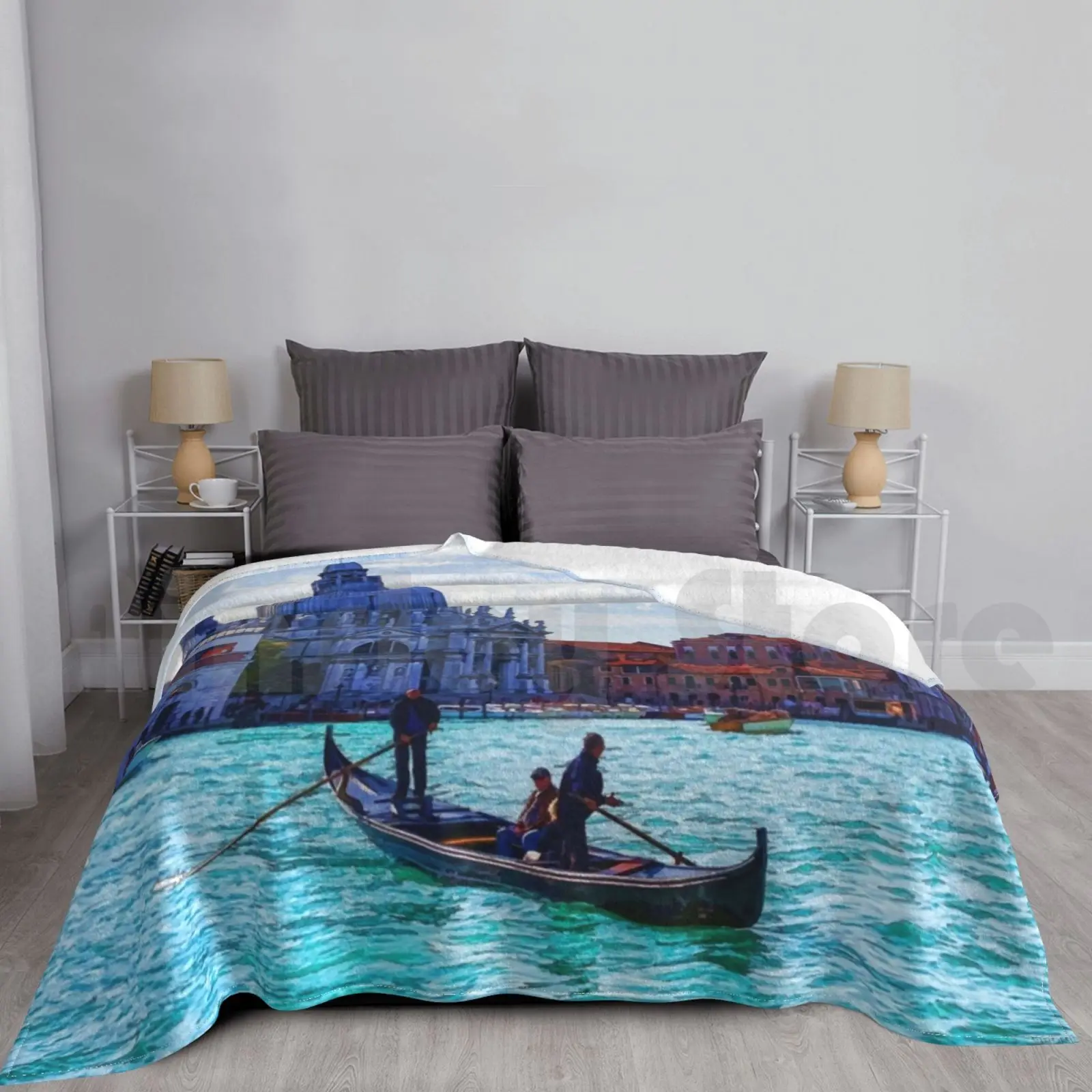Of Venice-Traghetto The Grand Canal Blanket Fashion Custom Canalazzo Views Traghetto Grand Canal Traghetti Gondola