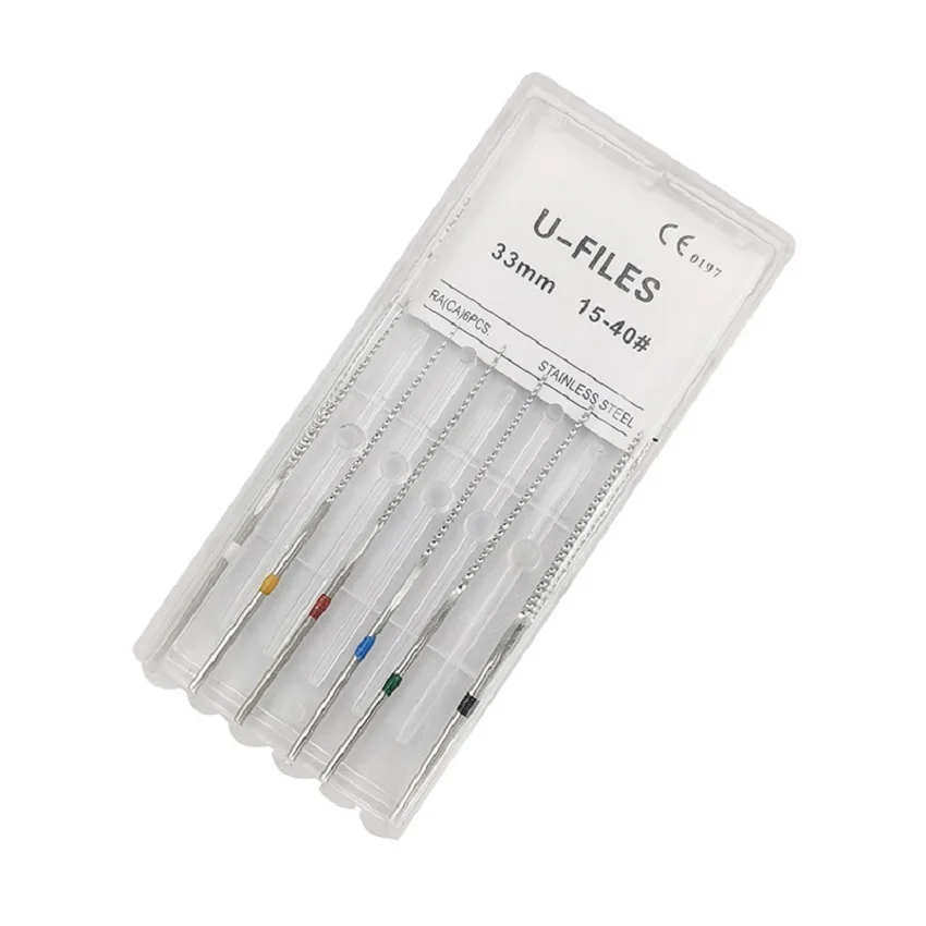 Dental U files Root Canal Stainless Steel Ultrasonic U Files 33mm Optional Sizes Used For Root Cleaning Dental Endodontic Files