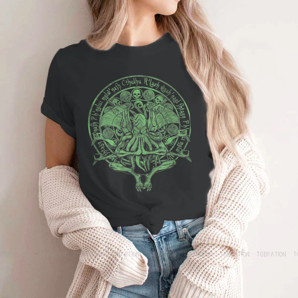 Cthulhu TShirt for Woman Girl The Idol Sick Green Soft Casual Sweatshirts T Shirt Novelty Trendy Loose 5XL