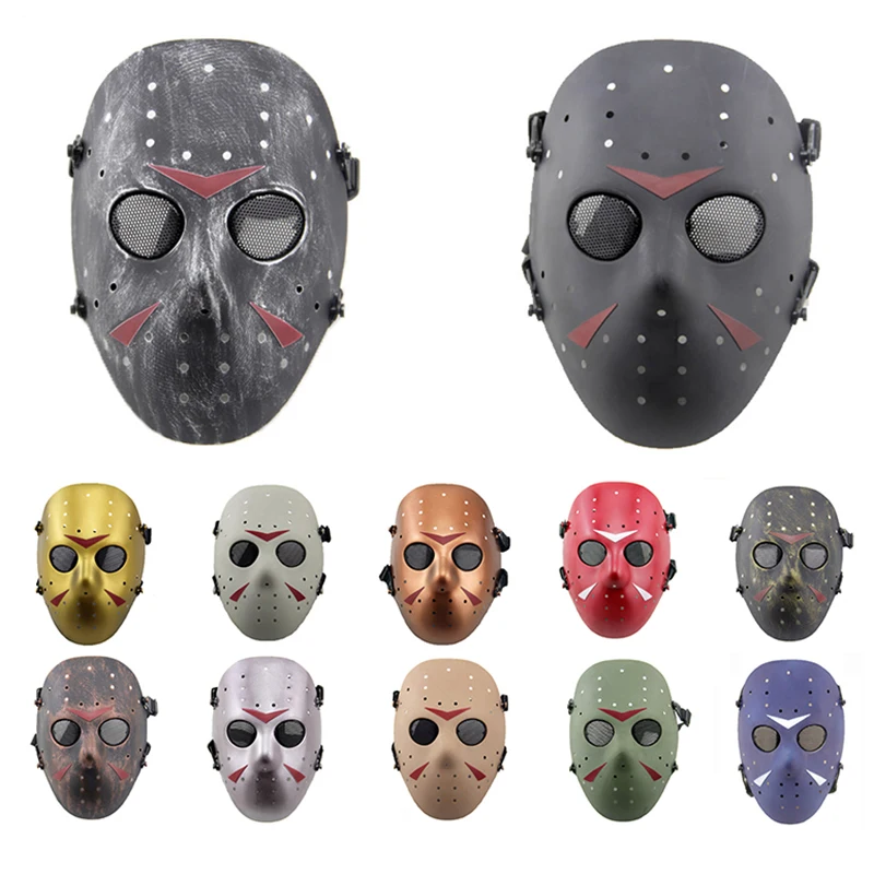 Airsoft Hockey Full Face Metal Mesh Airsoft Mask Paintbal CS Wargame Halloween Party Military Tactical Soft Air Mask