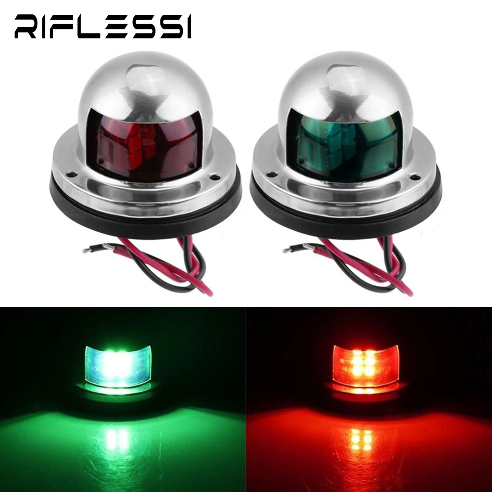 1 x Set Running Lights For Boat 12V LED Navigation Lighting Boat Position Lights Yacht Marine Lights Waterproof Chrome Red Green