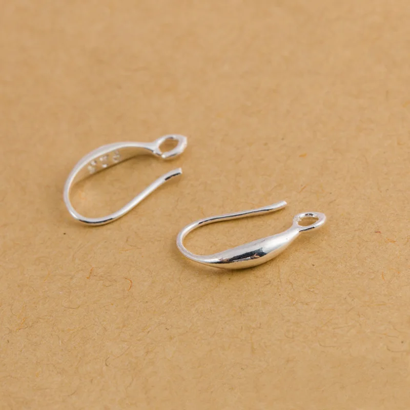 10pcs/lot S925 Sterling Silver Earring Hooks 14.5x7mm Leverback Not Allergic French Earring Wire for DIY Jewelry Making Findings