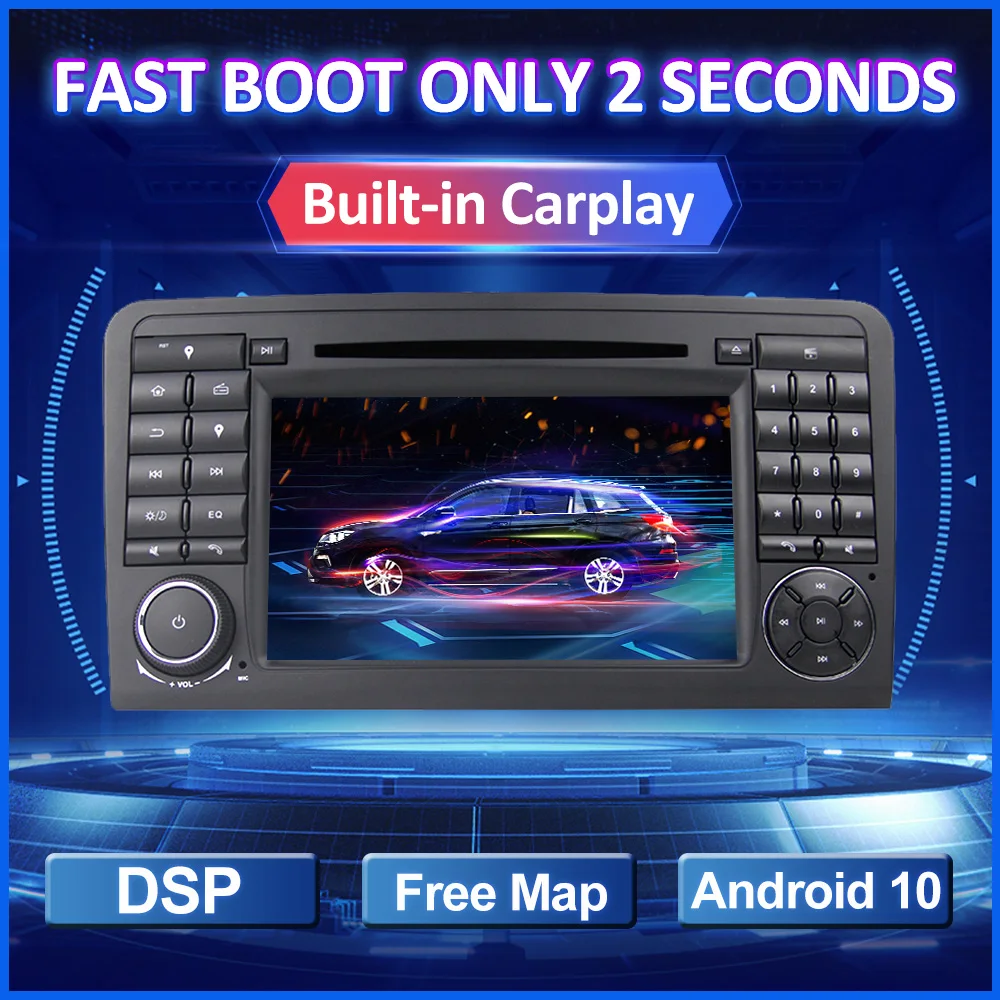 2 Din Android 10 автомобильный DVD GPS для Mercedes Benz ML Class W164 ML350 ML300 GL500 ML320 ML280 GL350 GL450 мультимедийный радиоплеер