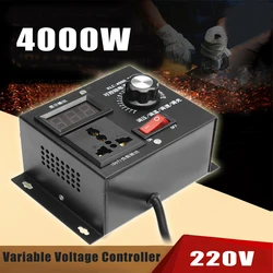 220V 4000W regulator zmiennego napięcia dla sterowania szybkość silnika wentylatora regulacja napięcia ściemniacza prędkość temperatura