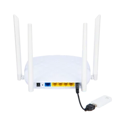 HUASIFEI 2.4G Wireless Router 300Mbps WiFi Router with 4 External Antennas for 4G USB Huawei E3372 Modem Support openWRT/Omni II