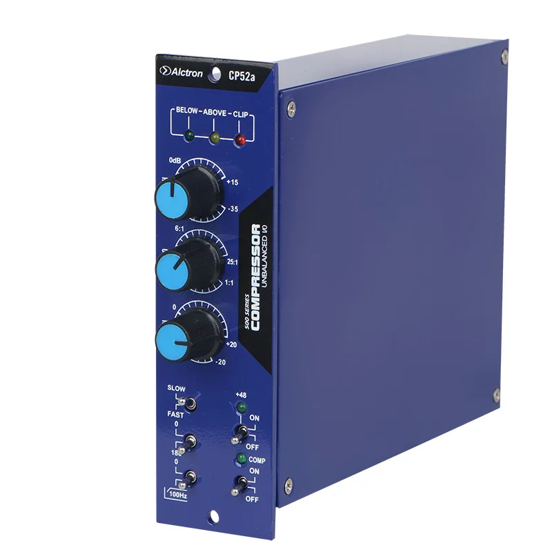 Alctron CP52A compressor/limiter with compression modes and comprehensive metering used in recording and stage performance