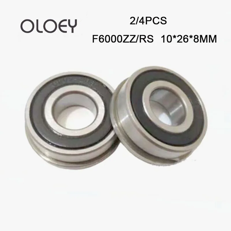 2/4pcs F6000ZZ F6000RS F6000-2RS 10x26x8 OLOEY Excellent Flange Bearing Miniature Deep Groove Ball Bearing Sealed Ball Bearings