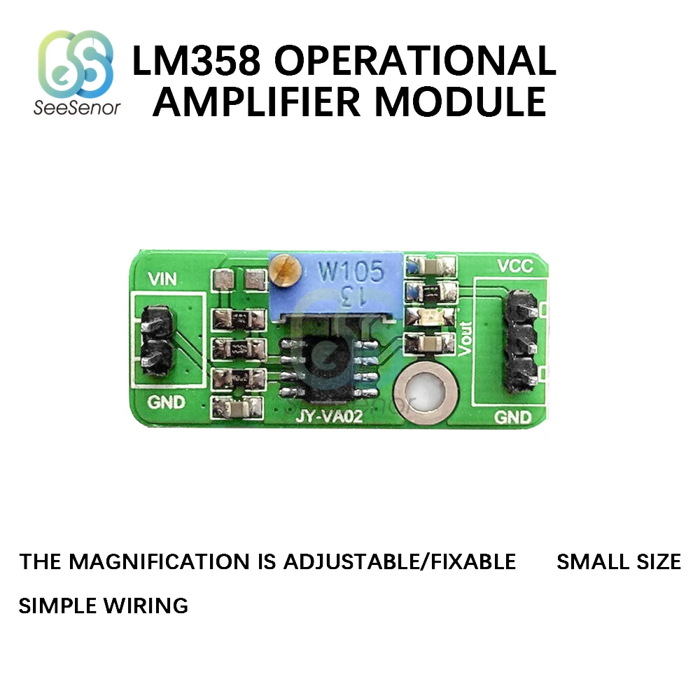 DC 3-30V LM358 Weak Signal Amplifier Voltage Amplifier Secondary Operational Amplifier Module Single Power Signal Collector