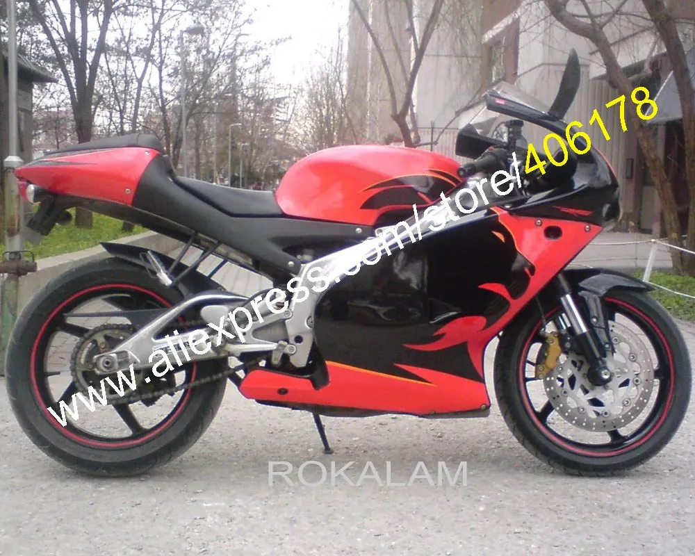 For Aprilia RS 125 Fairing 2001 2002 2003 2004 2005 RS125 01 02 03 04 05 Black Lionhead In Red Sportsbike Fairing Kit