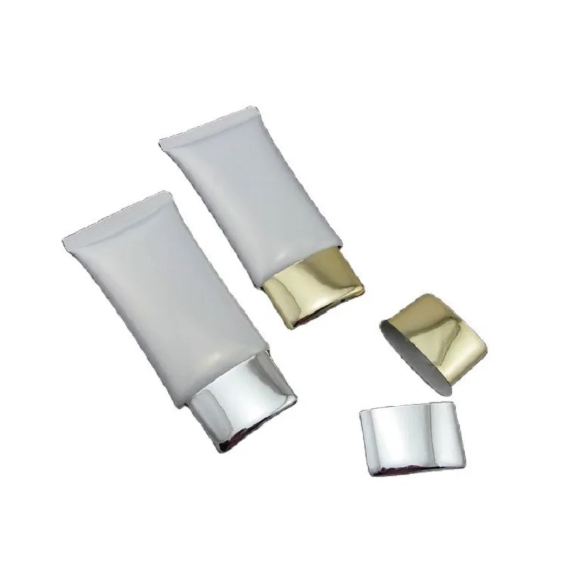 

50ML 50G 50pcs/lot High Grade Empty Cosmetic Flat Tube White DIY Eye Cream Container Superior Quality Hose Soft Flat Bottle