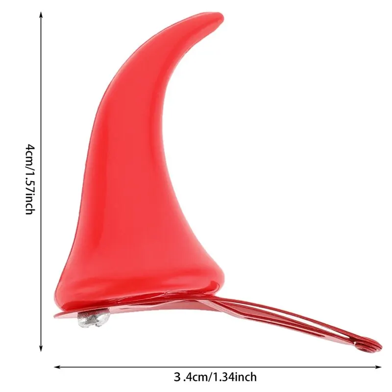 2 개/대 여성 세련된 할로윈 스테레오 악마 뿔 귀 클립 머리핀 헤어 액세서리
