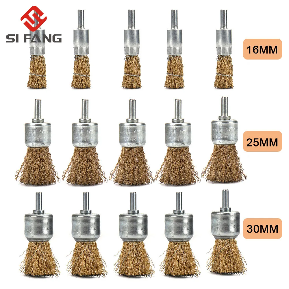 10/16/25mm Wire Brush Wheel Cup Brass Steel Wire Brush Set For Power Dremel Rotary Tools Polishing Buffer