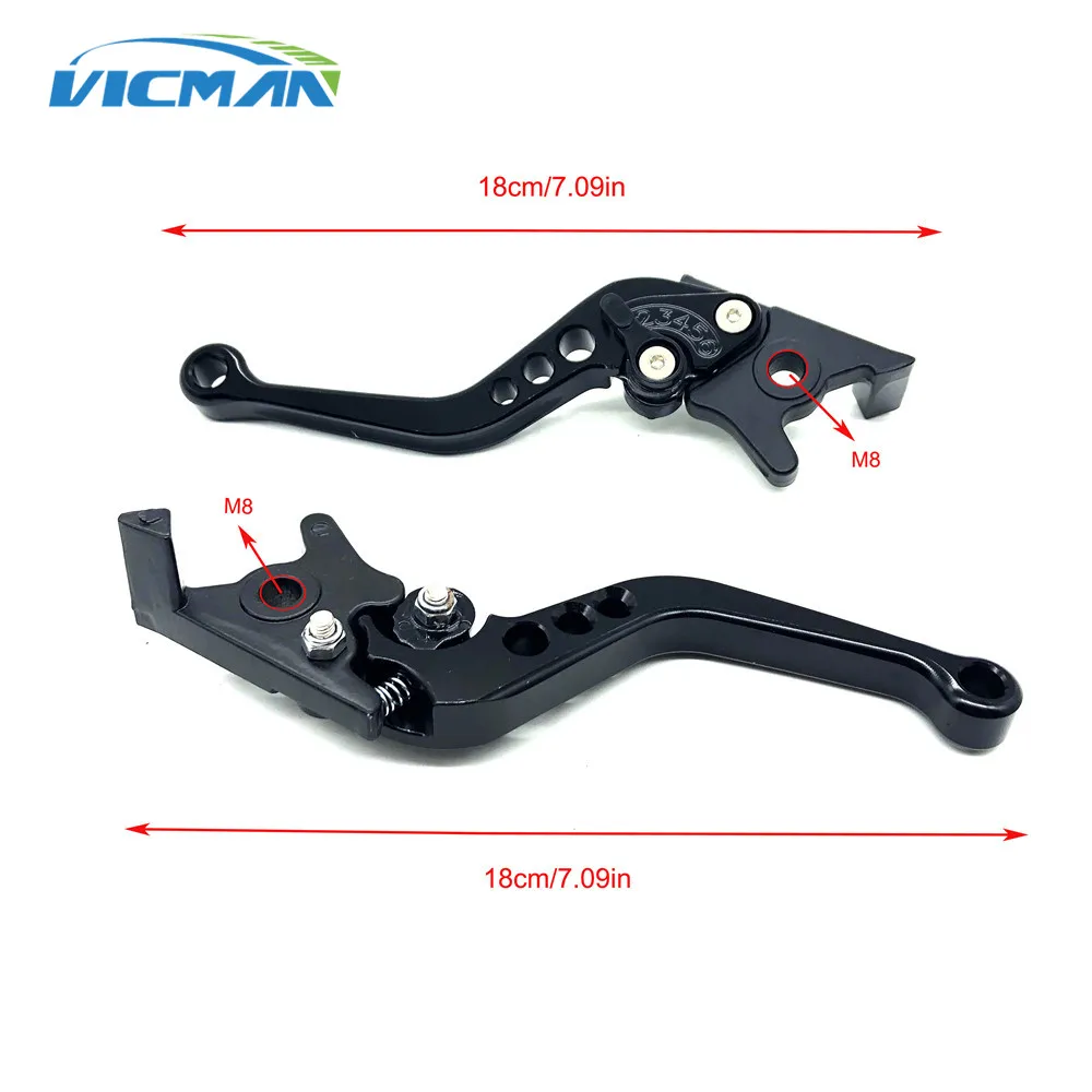 1 Pair Motorcycle Clutch Brake Handle Levers, Universal Brake Lever Handle Double Disc for Yamaha Honda Suzuki GY6 XMAX 400