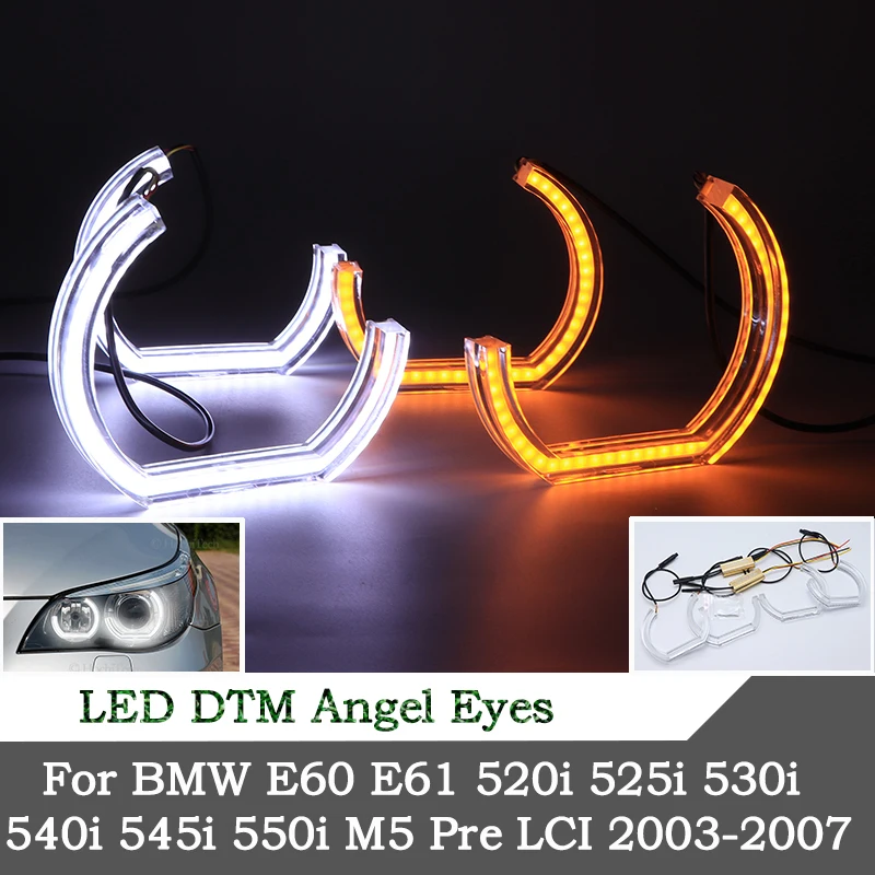 

High quality crystal LED angel eyes DTM style halo ring light For BMW E60 E61 520i 525i 530i 540i 545i 550i M5 Pre LCI 2003-2007