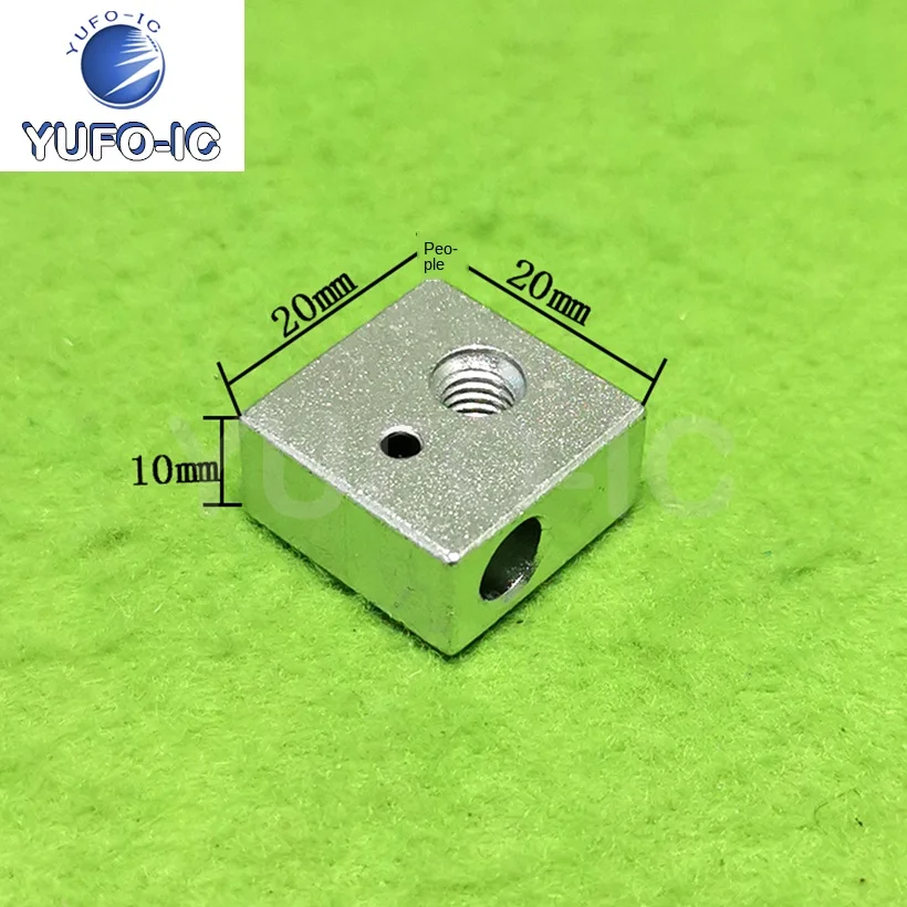 Free Ship 5pcs 3D Printer Accessory MakerBot Mk7 Mk8 Special Print Head Heating Aluminum Block 20*20*10mm