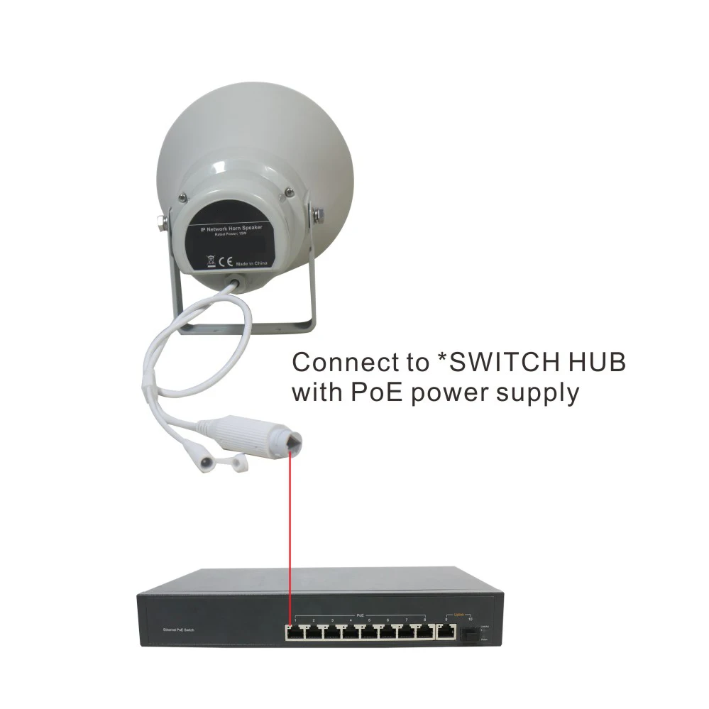 SIP Public Address System Outdoor Waterproof Round Network Horn Speaker 30W with RJ45 Ethernet Interface,IP Loudspeaker