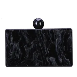 Pearl Black Marbel Acrylic Box Clutches Luxury Handbags Women Bags Designer Mujer Bolsas Feminina Summer Party Purse Wallet