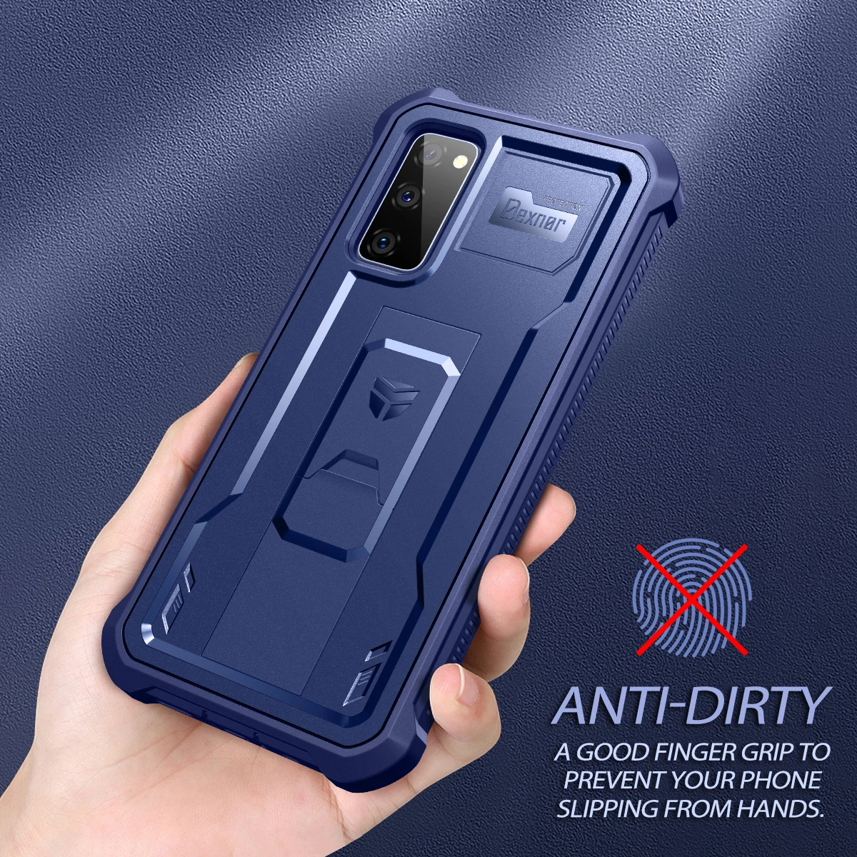 For Samsung Galaxy S20 FE Shockproof Case with Screen Protector Stand Phone Back Cover for S20 FE Phone Heavy Duty Bumper Case