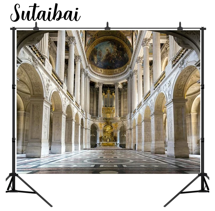 Paris Palace of Versailles Backdrop for Wedding France Museum Landmark World Heritage King's Chapel Interior Altar Background