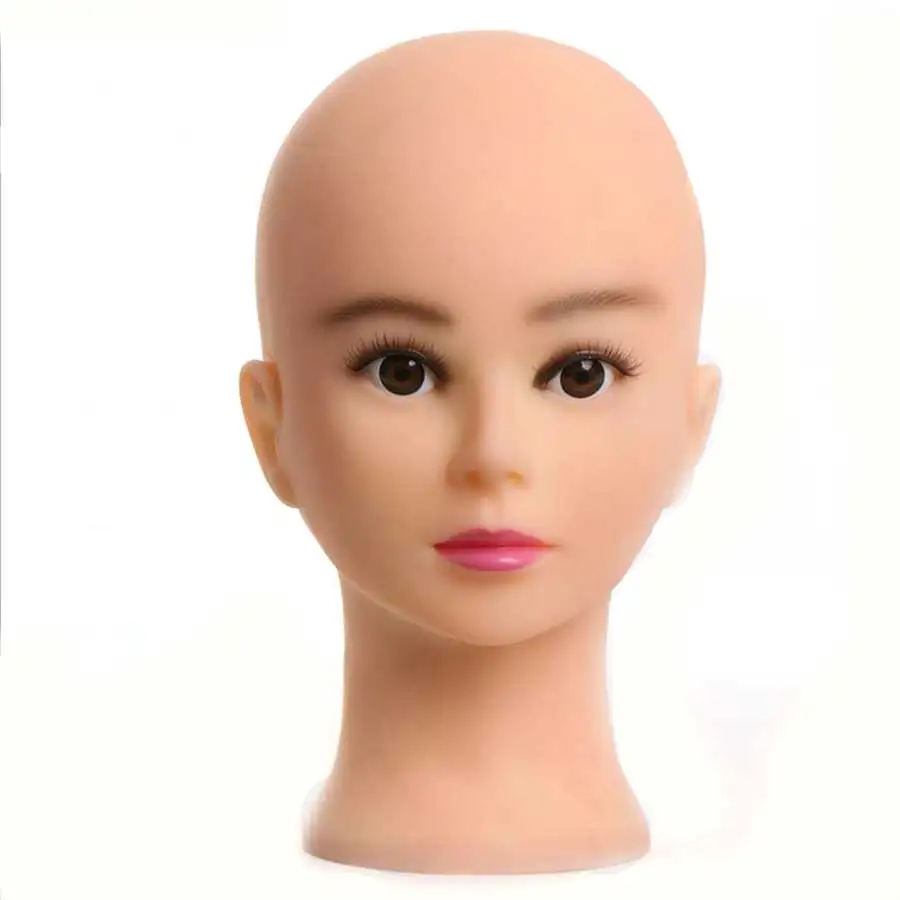 Bald Mannequin Head Wig Stand With 3D Eyes Manikin Head Wig Holder For Make Ups Hair Hat Displays Manican Head