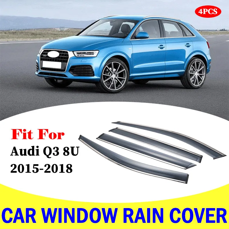 

FOR Audi Q3 8U 2015-2018 window visor car rain shield deflectors awning trim cover exterior car-styling accessories 4 slices