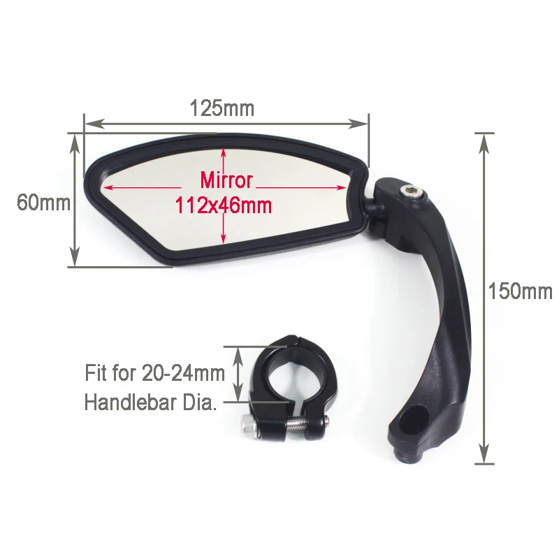 Hafny Bicycle Rearview Mirrors 360° Rotatable Rearview Mirror Handlebar Rearview-mirror Bike Cycling Safety Rear View Mirror