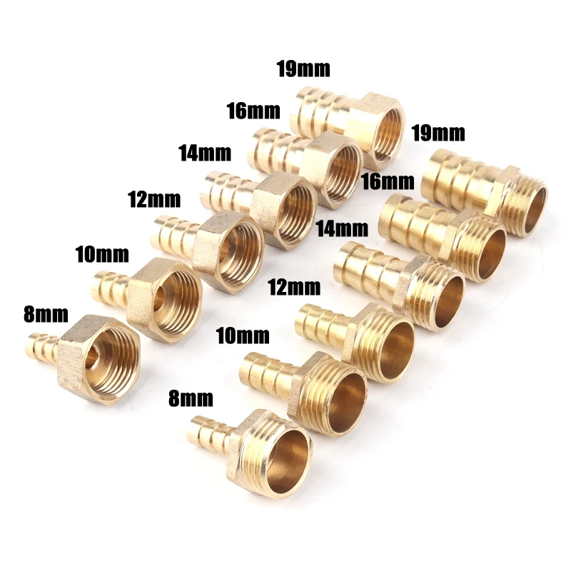 

1pcs 1/2” Female And Male Thread 8~19mm Pagoda Irrigation Water Hose Connector Steel Hose Tail Fitting for Water Gas Oil Adapter