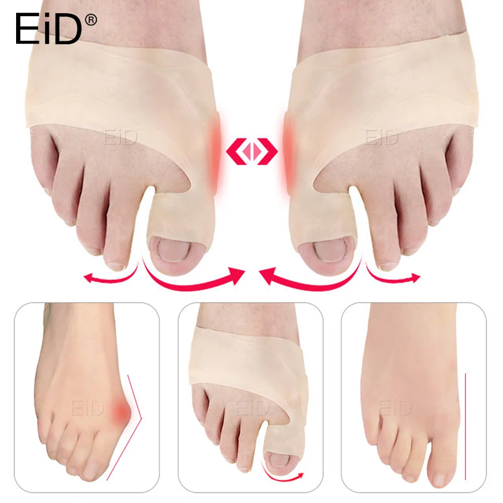 Silicone Toe Separator Hallux Valgus Bunion Corrector Orthotics Feet Bone Thumb Adjuster Correction Pedicure Sock Straightener