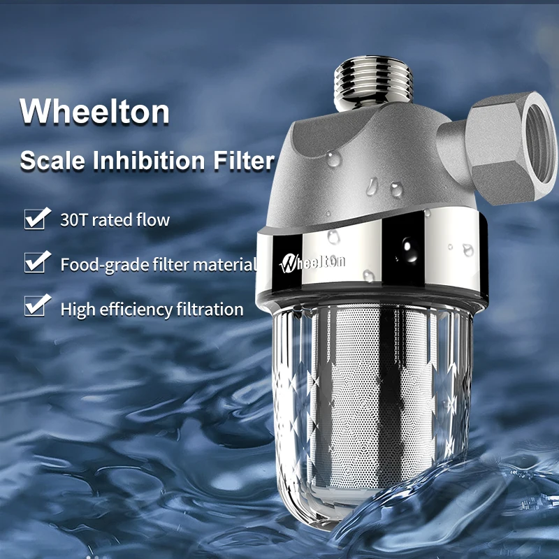 WHEELTON Shower Bath Water Purifier Prefilter Water Softener Filter Prevent From Limestone Or Hard Water For Home