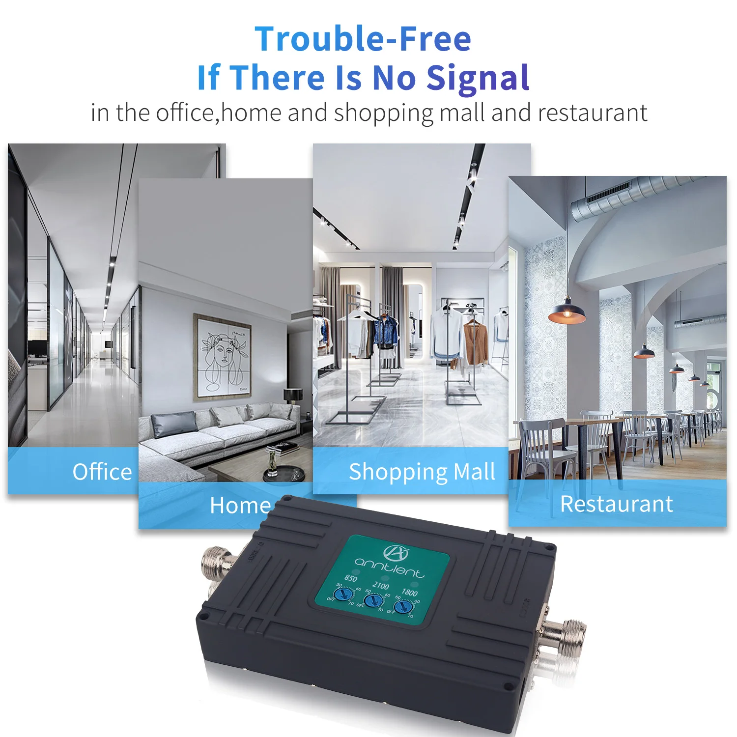 Amplificador de señal móvil para el hogar y la Oficina, repetidor GSM de banda 5/850 MHz, 1800/2100/3/1 MHz, 70dB, 2G, 3G, 4G, LTE