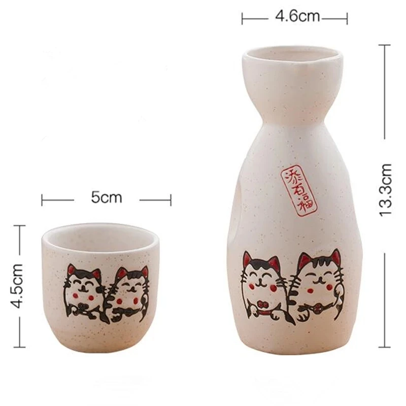 5Pcs/Lot Japan Porcelain Vintage Ceramic Pot Flagon Liquor Spirits Cups Set Kitchen Dining Bar Drinkware Japanese Sake Wine Set