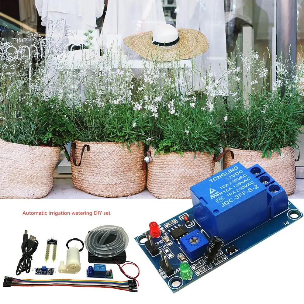 Automatic Irrigation Module DIY Kit Relay Module Mini Water Pump Automatic Soil Moisture Sensor Pump The Humidity of the Water