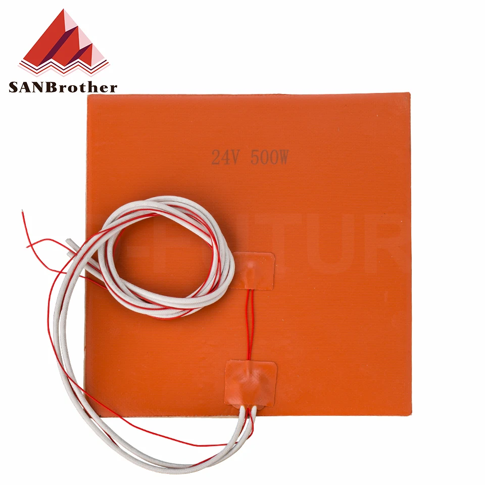 Silicone Heated Bed Heating Pad Waterproof 220/300x300/310/235/400 mm 12V/220/110 V for 3D printer Ender-3 cr10 Parts hot bed